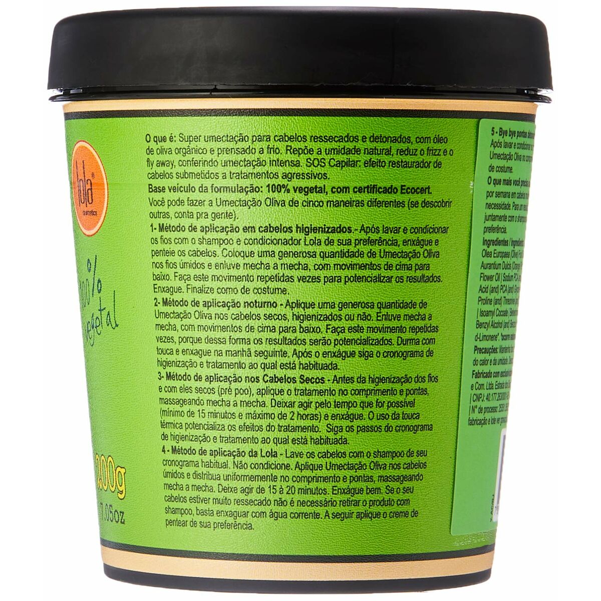 Hair Mask Lola Cosmetics Olive 200 g hair mask packaging
