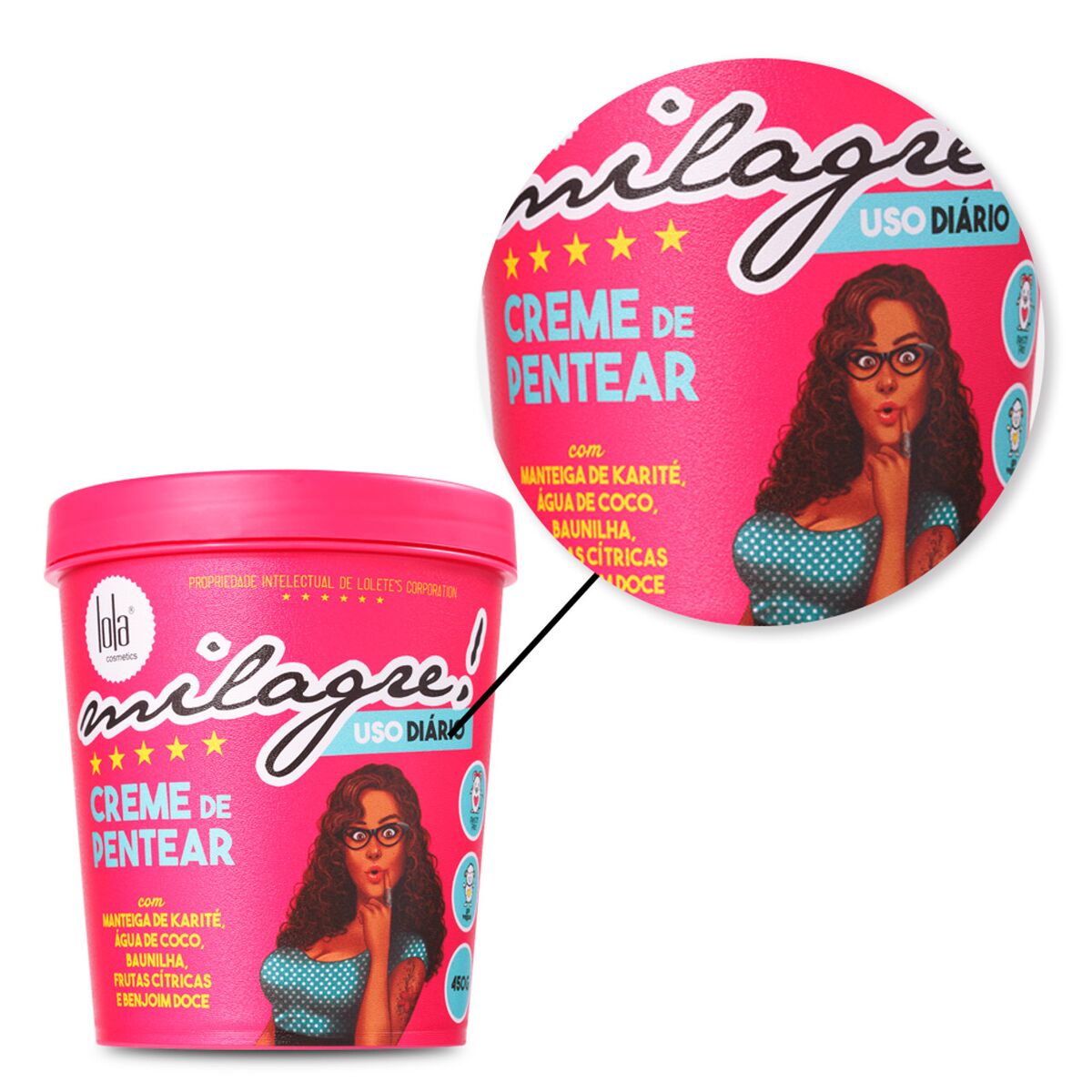 Styling Cream Lola Cosmetics Miracle 450 g for Women skincare packaging