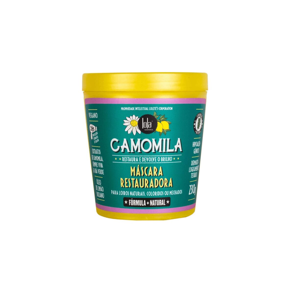 Restorative Hair Mask Lola Cosmetics Camomila 230 g hair mask packaging