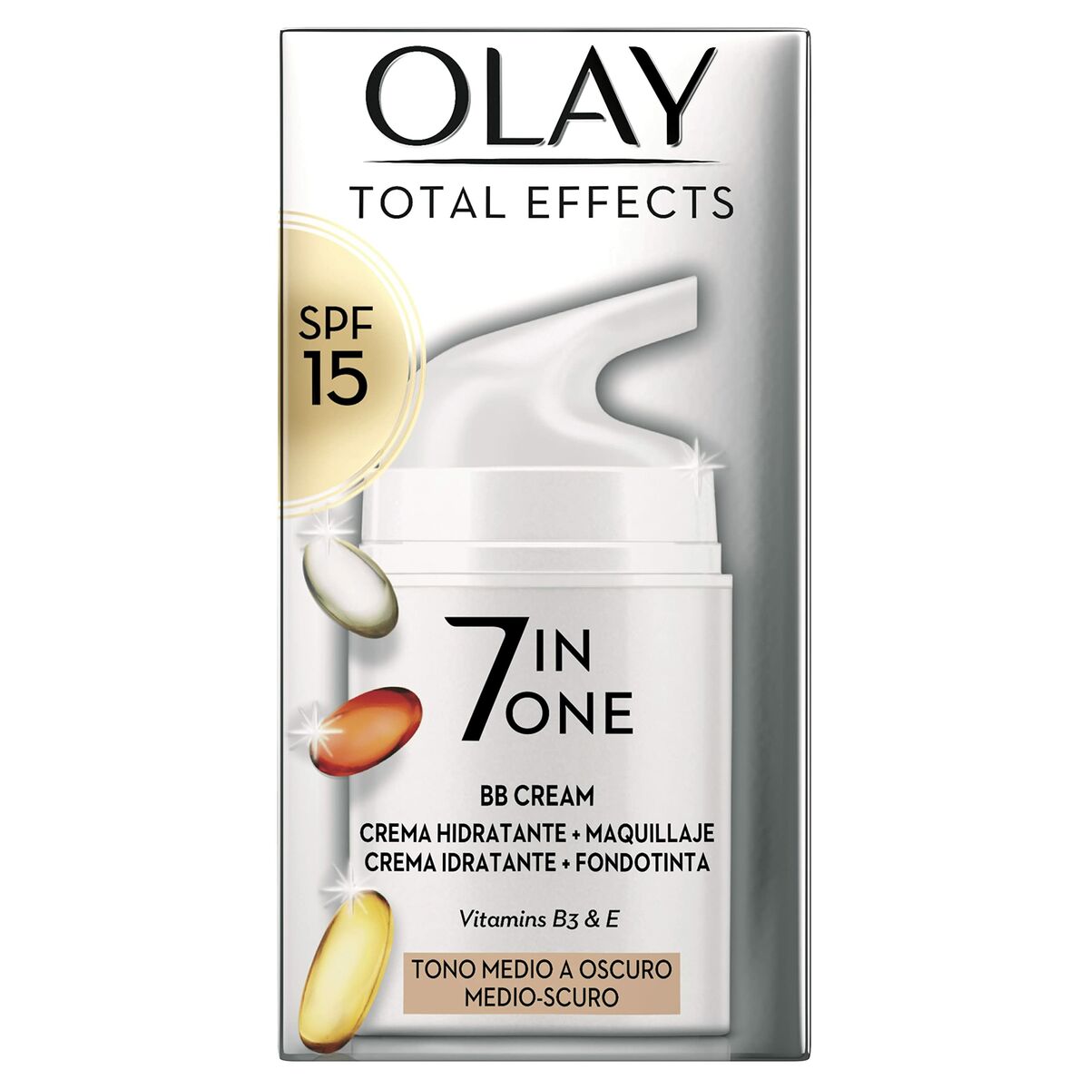 Hydrating Cream with Colour Olay Total Effects Bb Cream Medium Dark Spf 15 50 ml for Women skincare packaging