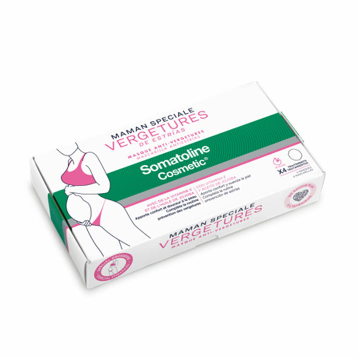 Mask Somatoline ANTIESTRÍAS 4 Units for Women mask packaging