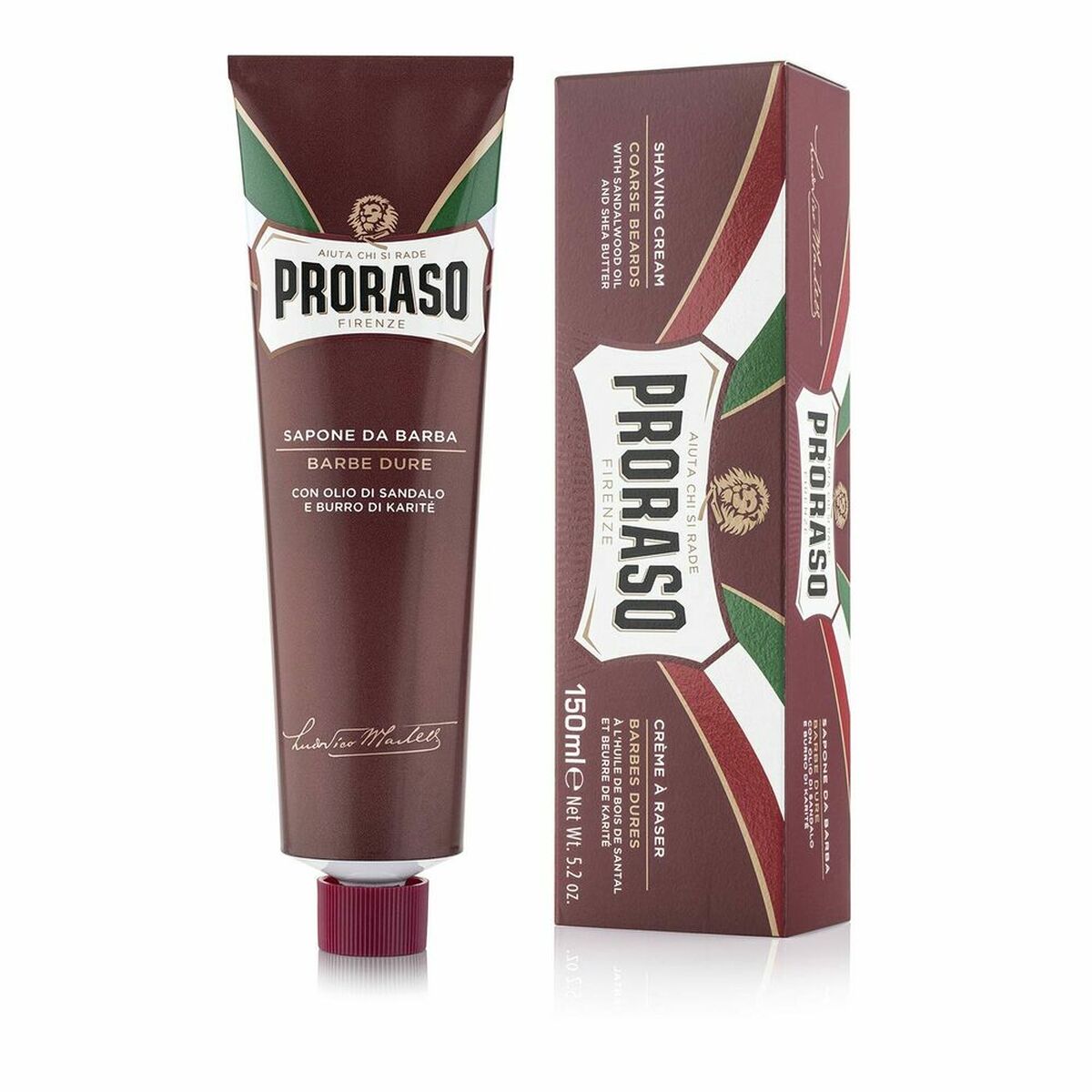 Shaving Cream Proraso Barbe Dure 150 ml for Men skincare packaging