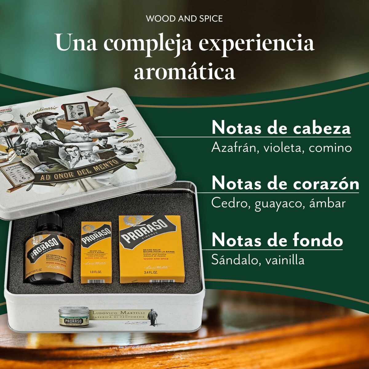 Beard care set Proraso Wood & Spice 3 Pieces product packaging
