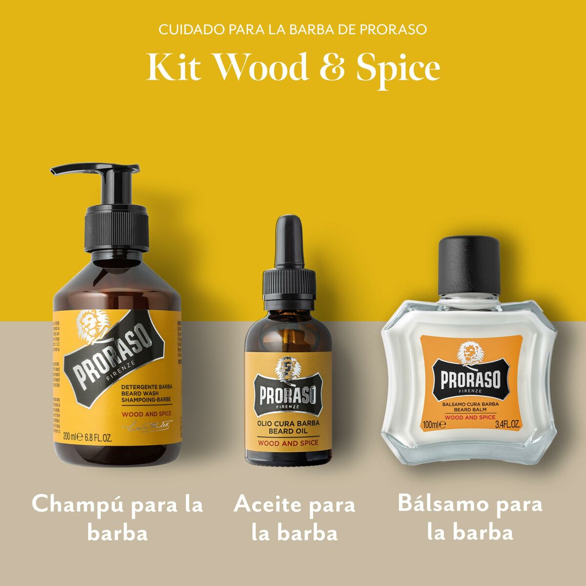 Beard care set Proraso Wood & Spice 3 Pieces product packaging