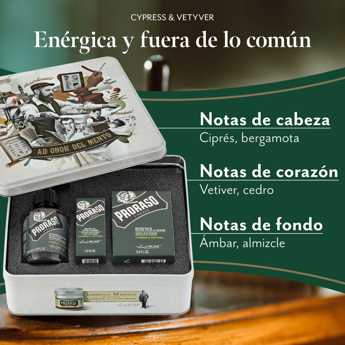 Beard care set Proraso Cypress & Vetyver 3 Pieces product packaging