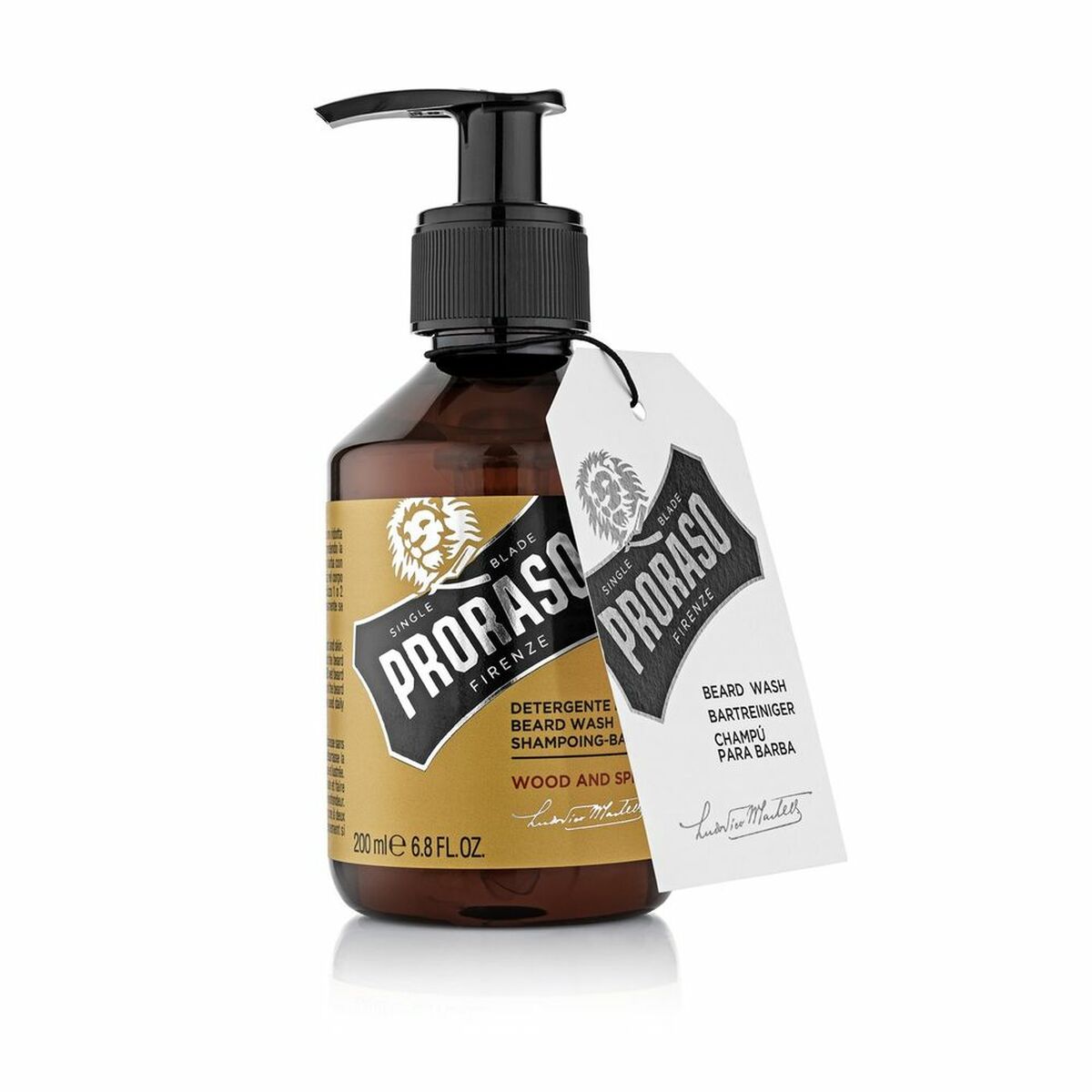 Beard Shampoo Proraso Wood And Spice 200 ml shampoo bottle