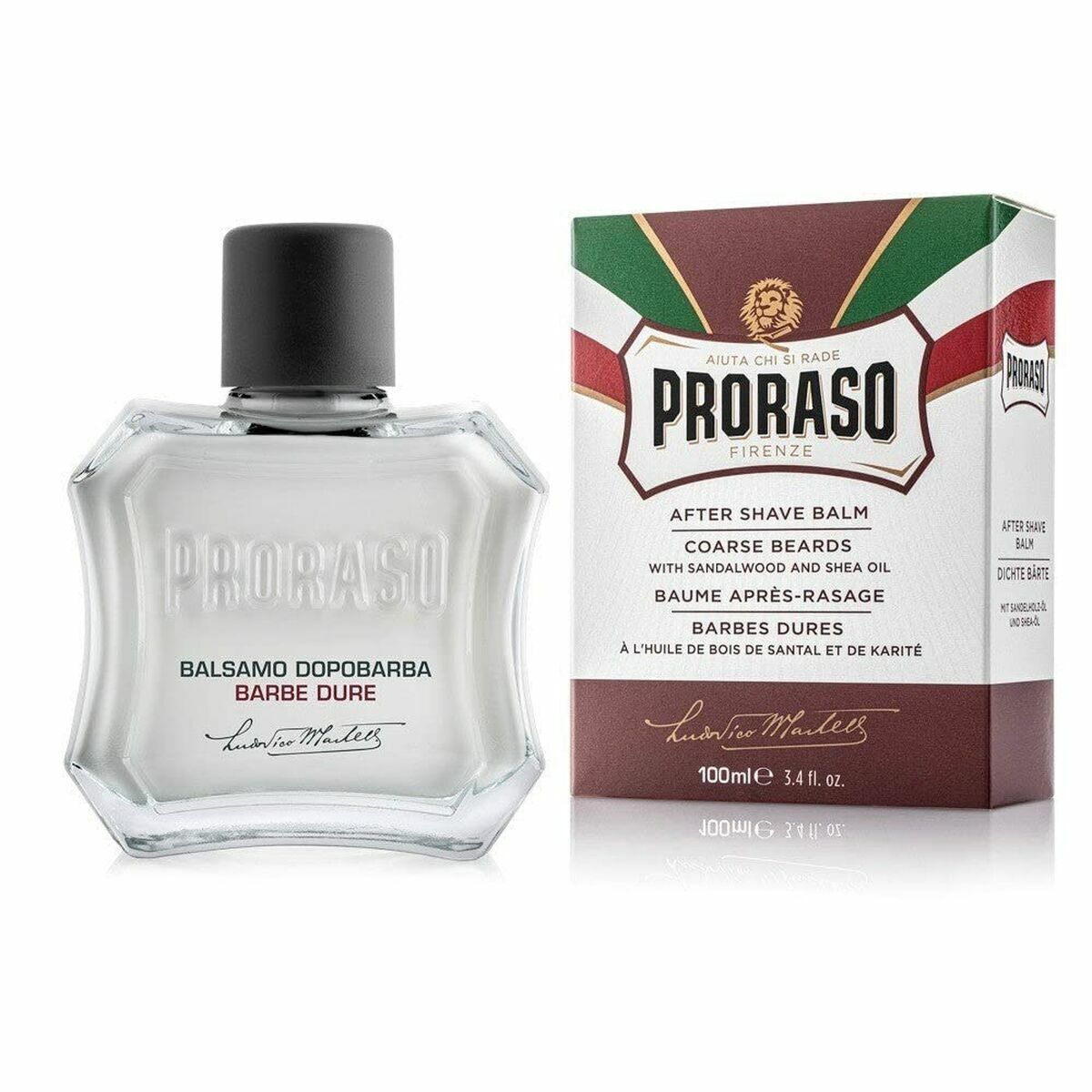 Aftershave Balm Proraso Barbe Dure 100 ml Softening skincare packaging