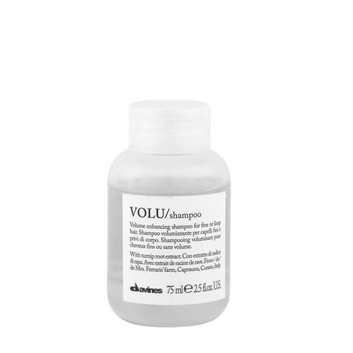 Volumising Shampoo Davines Minu 75 ml shampoo bottle