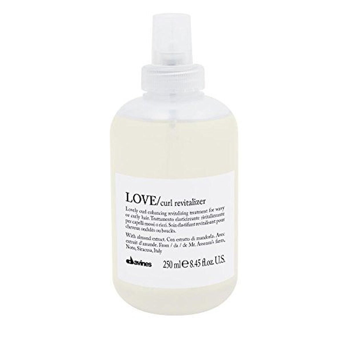 Spray Conditioner for Curly Hair Davines Love Curl Revitalizer 250 ml conditioner bottle