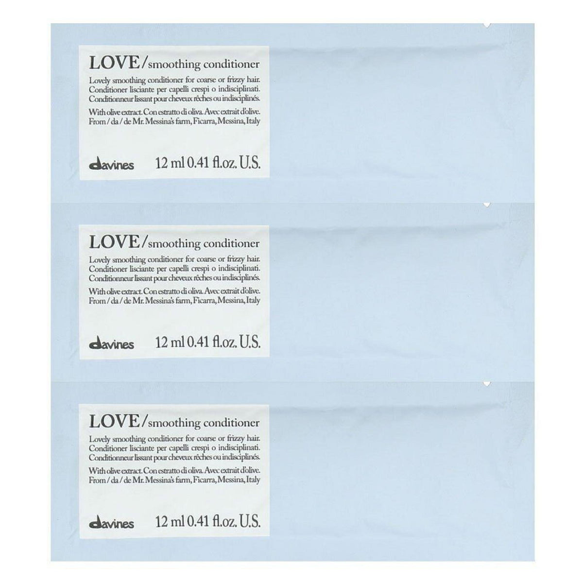 Davines, Love Smoothing, Hair Conditioner, 12 pcs, 12 ml