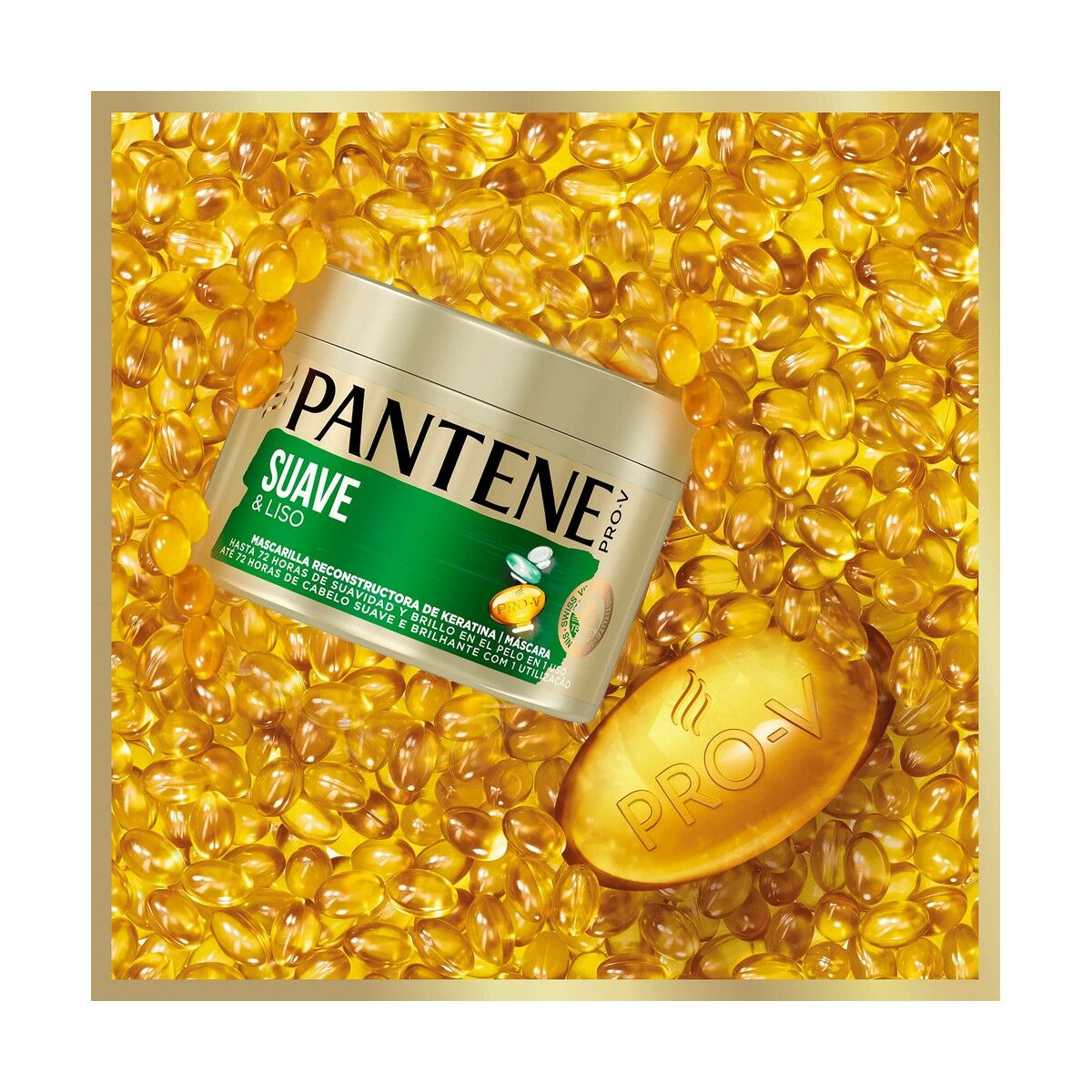 Restorative Hair Mask Pantene Suave Y Liso 300 ml hair mask packaging