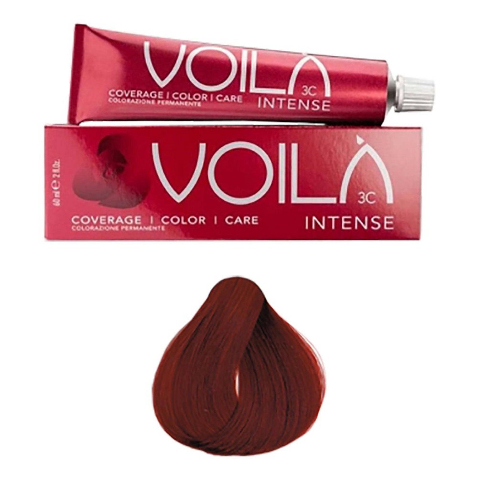 Intercosmo, Voila 3C Intense, Permanent Hair Dye, 7.66 Fire Red, 60 ml