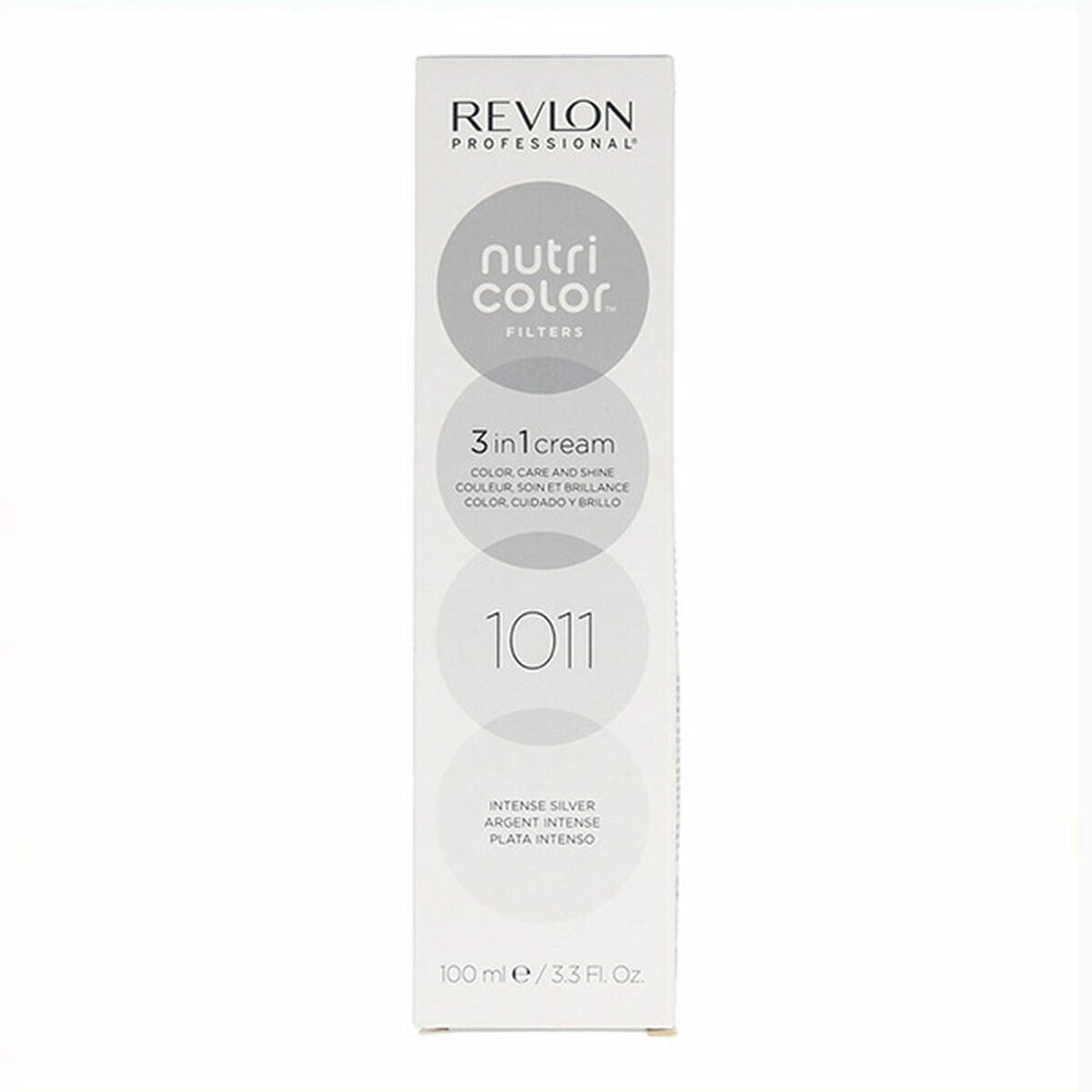 Permanent Colour Creme Revlon Nutri Color 1011 - Intense Silver Nº 1011 Intense Silver 100 ml 3-in-1 skincare packaging