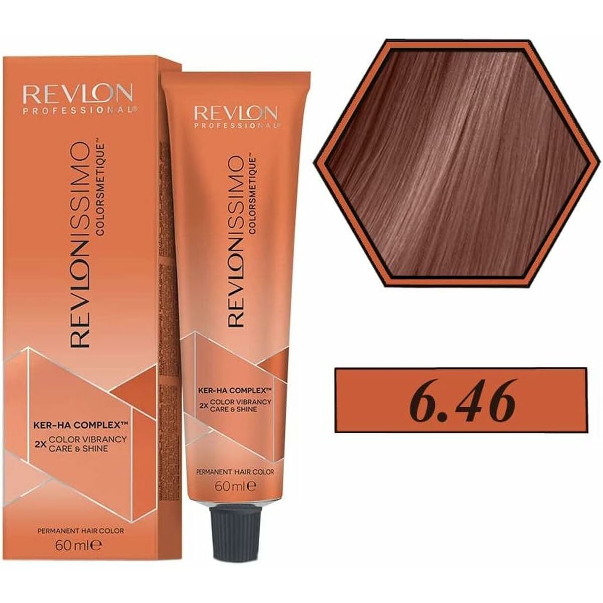 Permanent Dye Revlon Revlonissimo Colorsmetique Nº 6,46 60 ml for Women product packaging