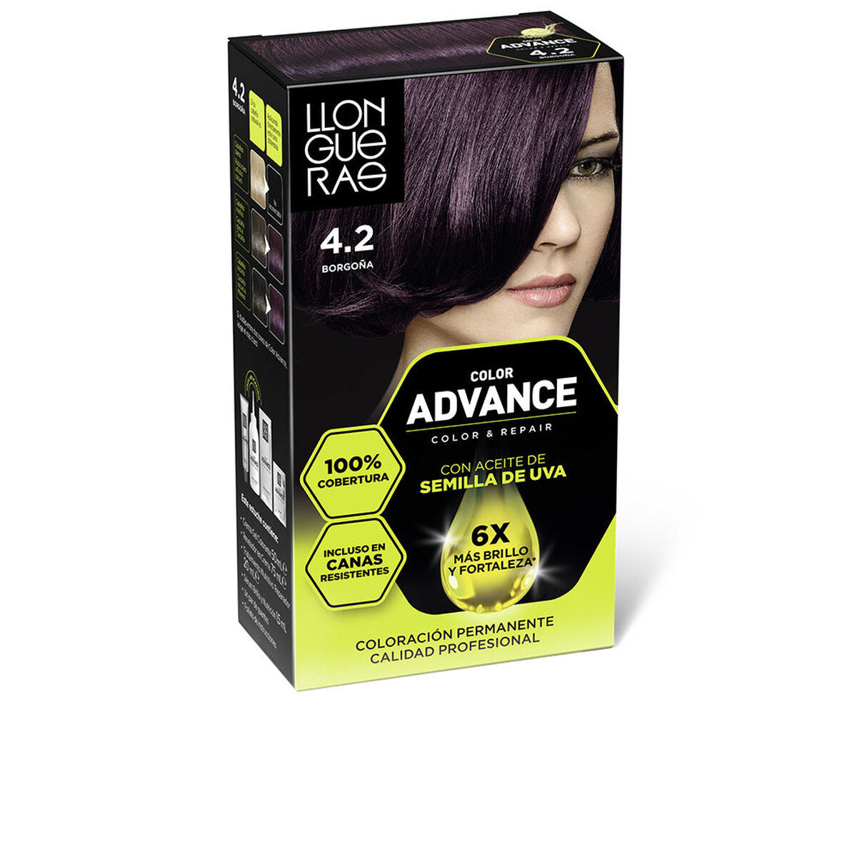 Permanent Colour Llongueras COLOR ADVANCE Nº 4,2-Borgona product packaging