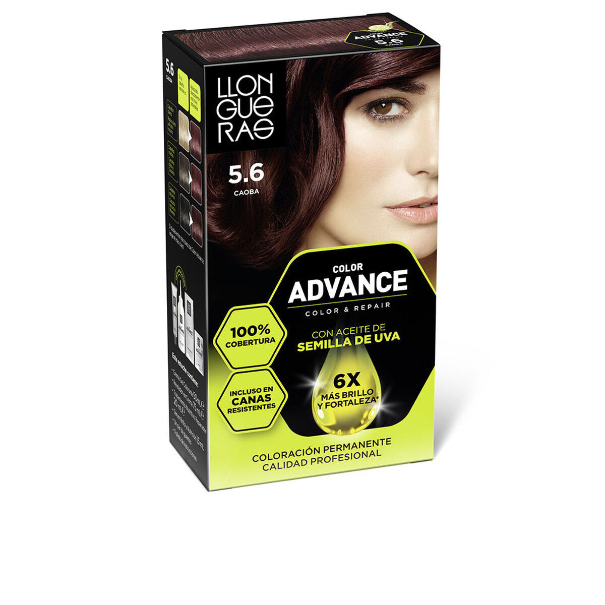 Permanent Colour Llongueras COLOR ADVANCE Nº 5,6-Caoba for Women product packaging