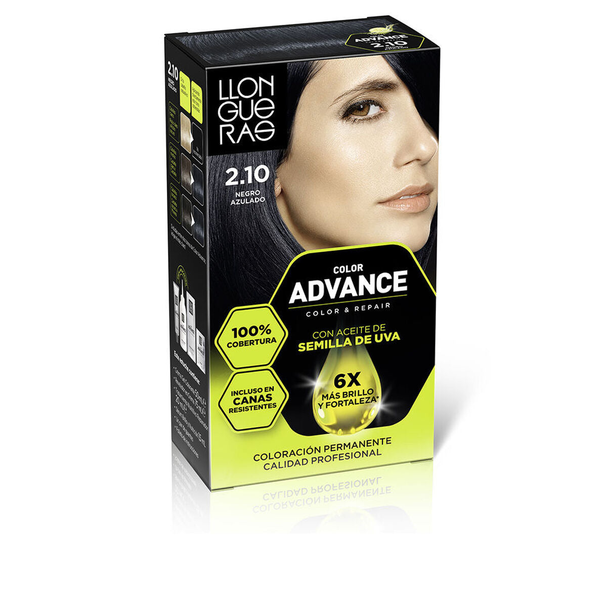 Permanent Colour Llongueras COLOR ADVANCE Nº 2,10 for Women product packaging