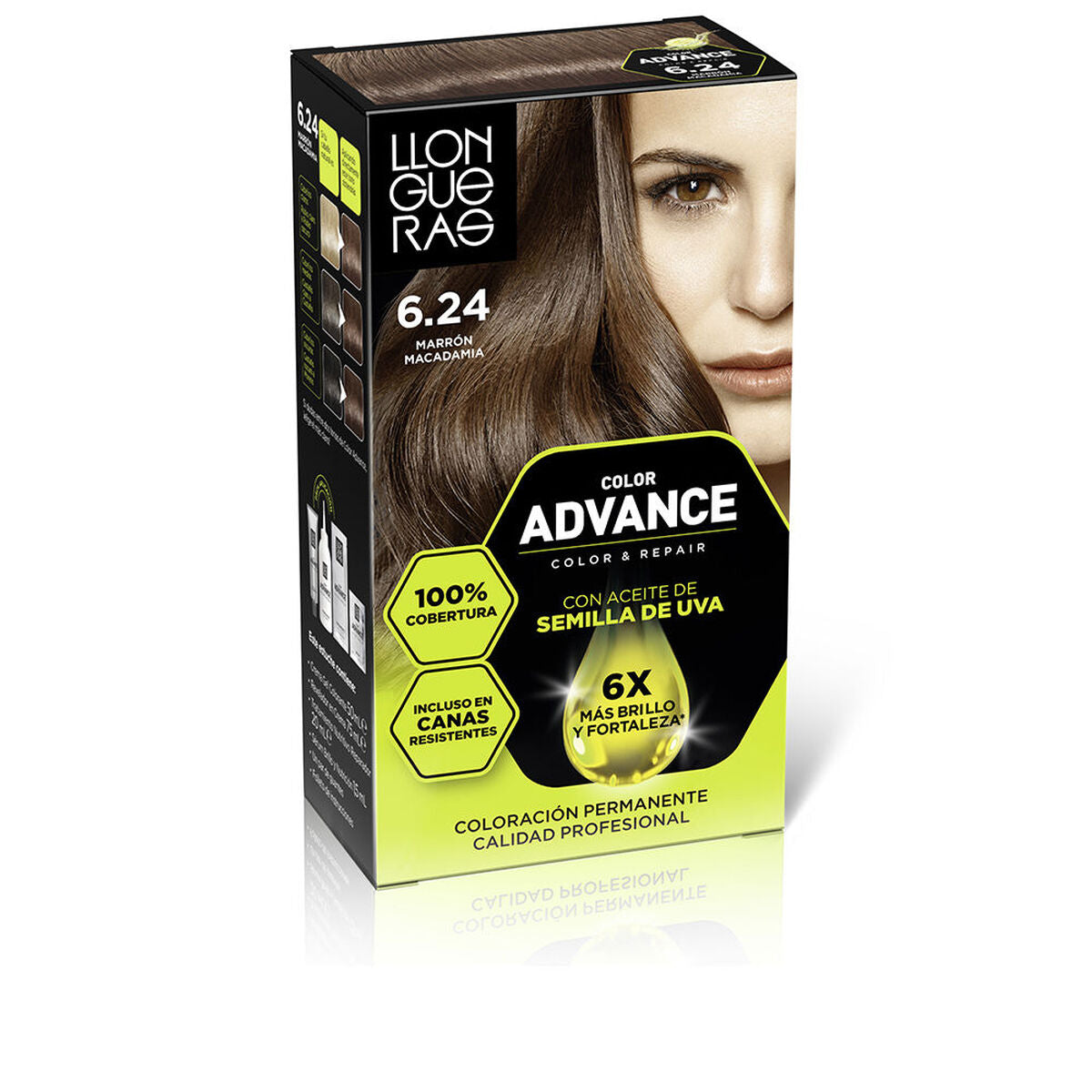 Permanent Colour Llongueras COLOR ADVANCE Nº 6,24-Marron Macadamia product packaging