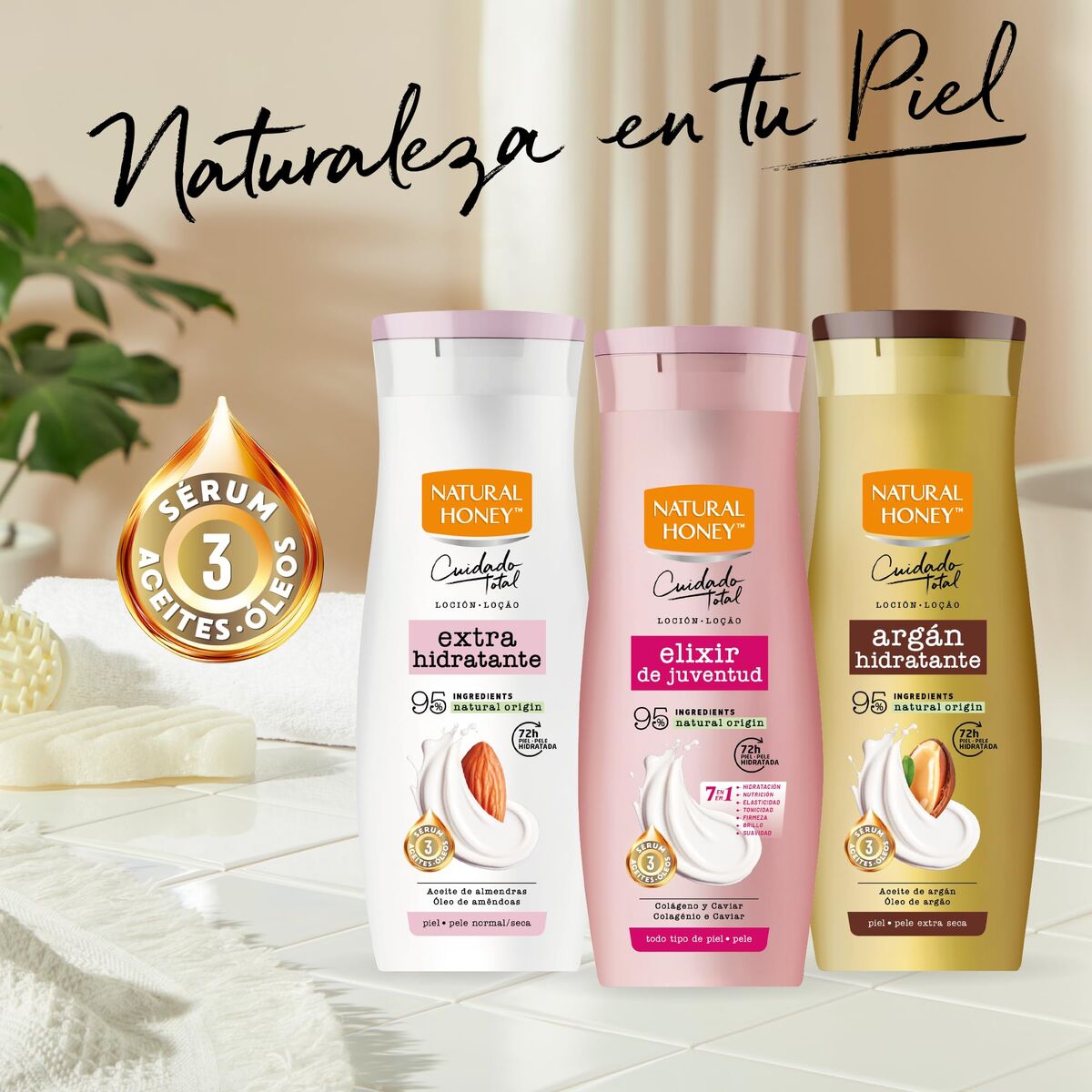 Body Lotion Natural Honey ELIXIR DE ARGAN 330 ml for Women skincare packaging