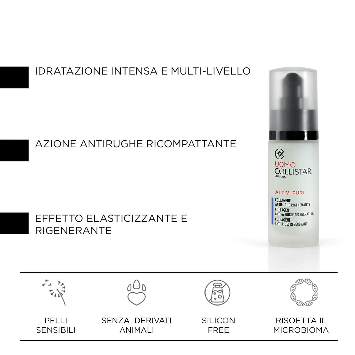 Facial Cream Collistar UOMO 30 ml for Men skincare packaging