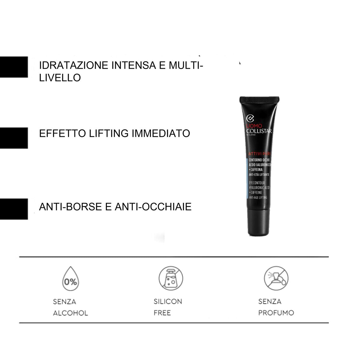 Eye Contour Collistar UOMO 15 ml for Men product packaging