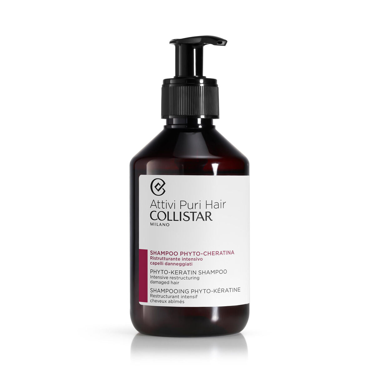 Shampoo Collistar FITOQUERATINA 250 ml for Women shampoo bottle