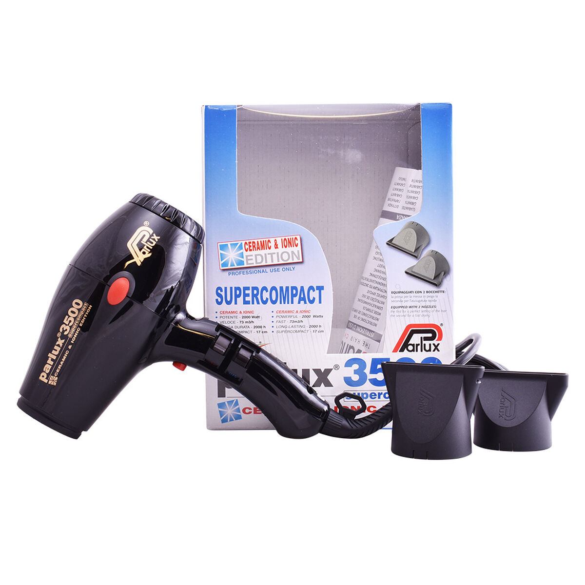 Hairdryer 3500 Supercompact Parlux 2000W product packaging