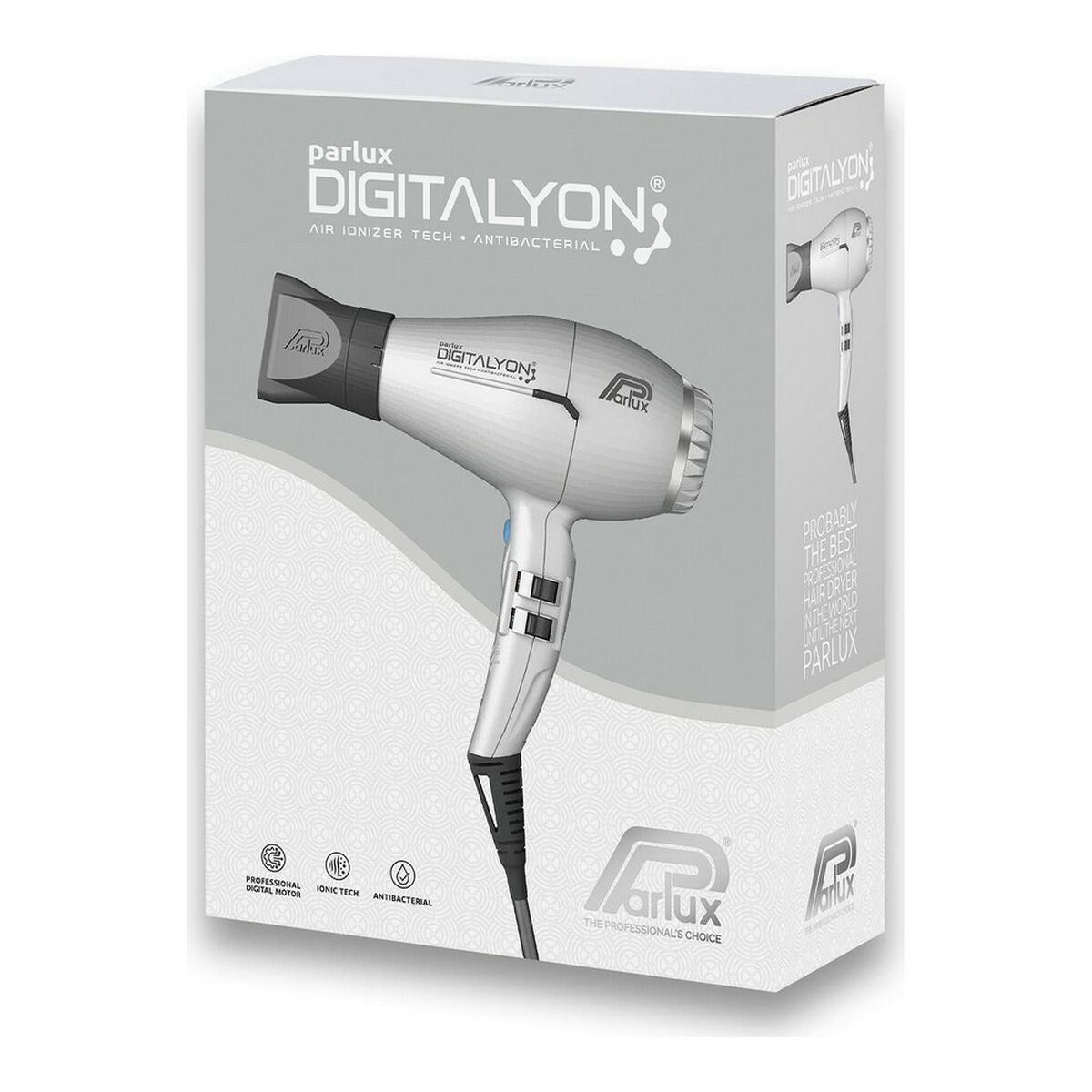 Hairdryer Parlux Digitalyon Silver 2400 W Ionic product packaging