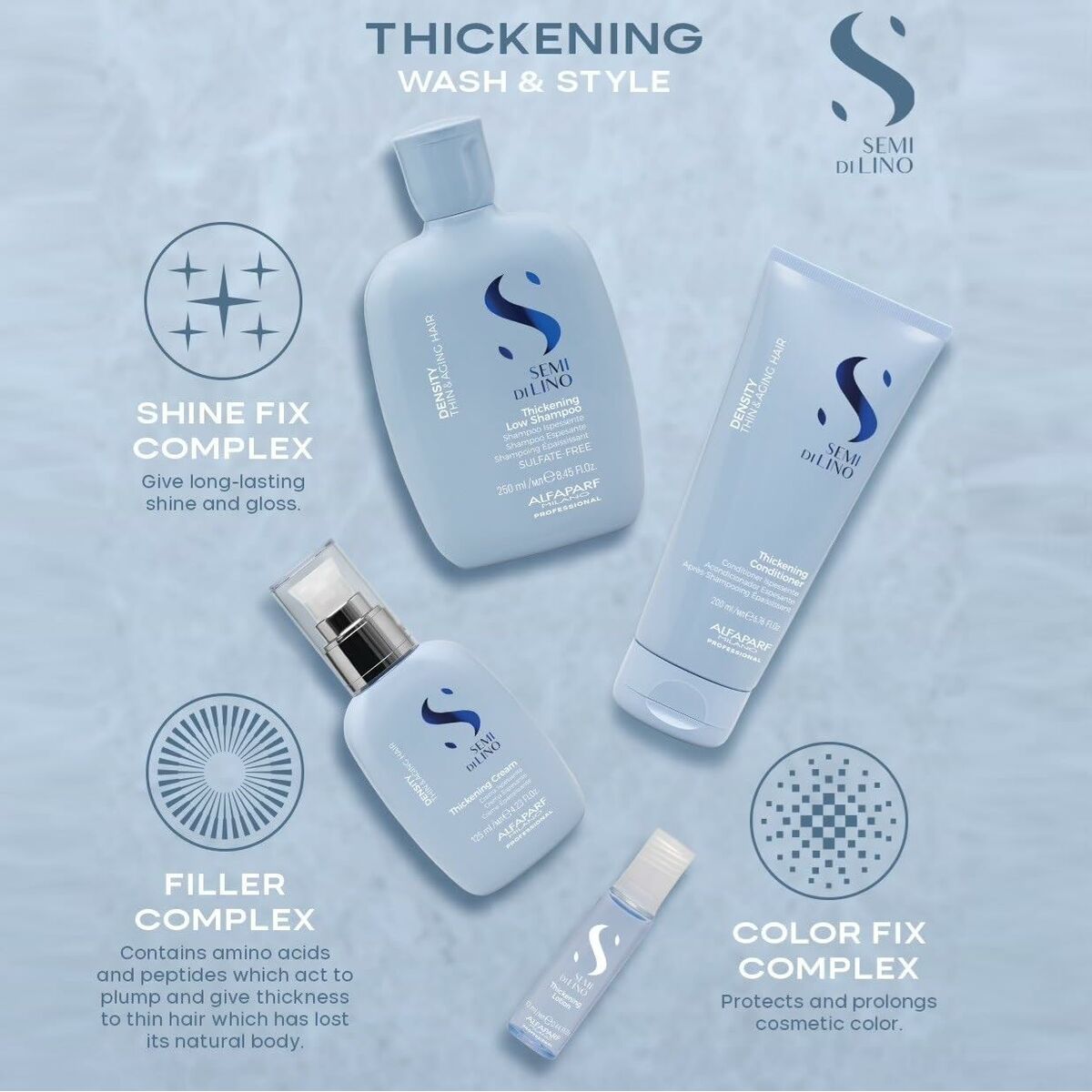 Shampoo Alfaparf Milano SEMI DI LINO 125 ml for Women shampoo bottle