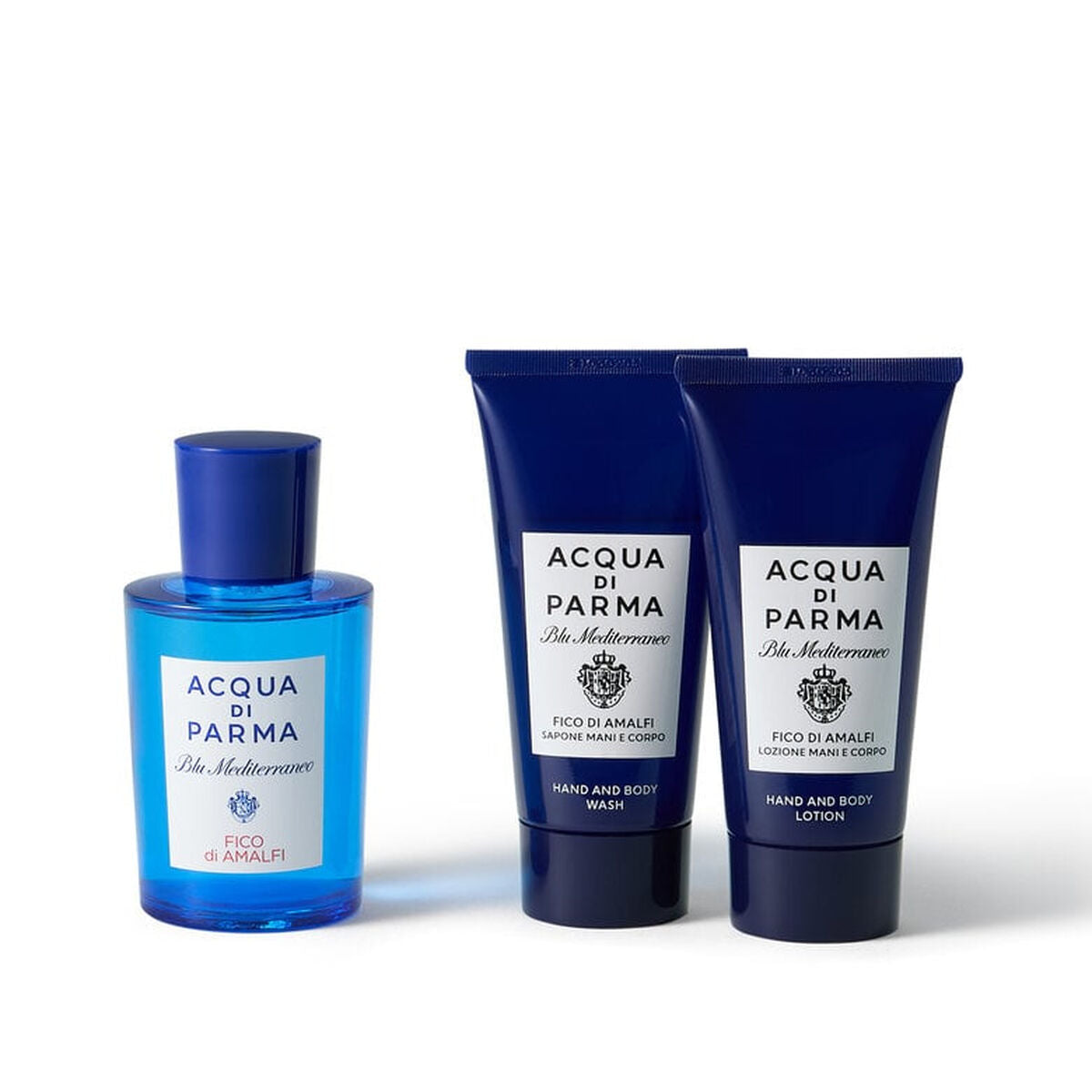 Unisex' Perfume Set Acqua Di Parma BLU MEDITERRANEO FICO DI AMALFI 3 Pieces product packaging
