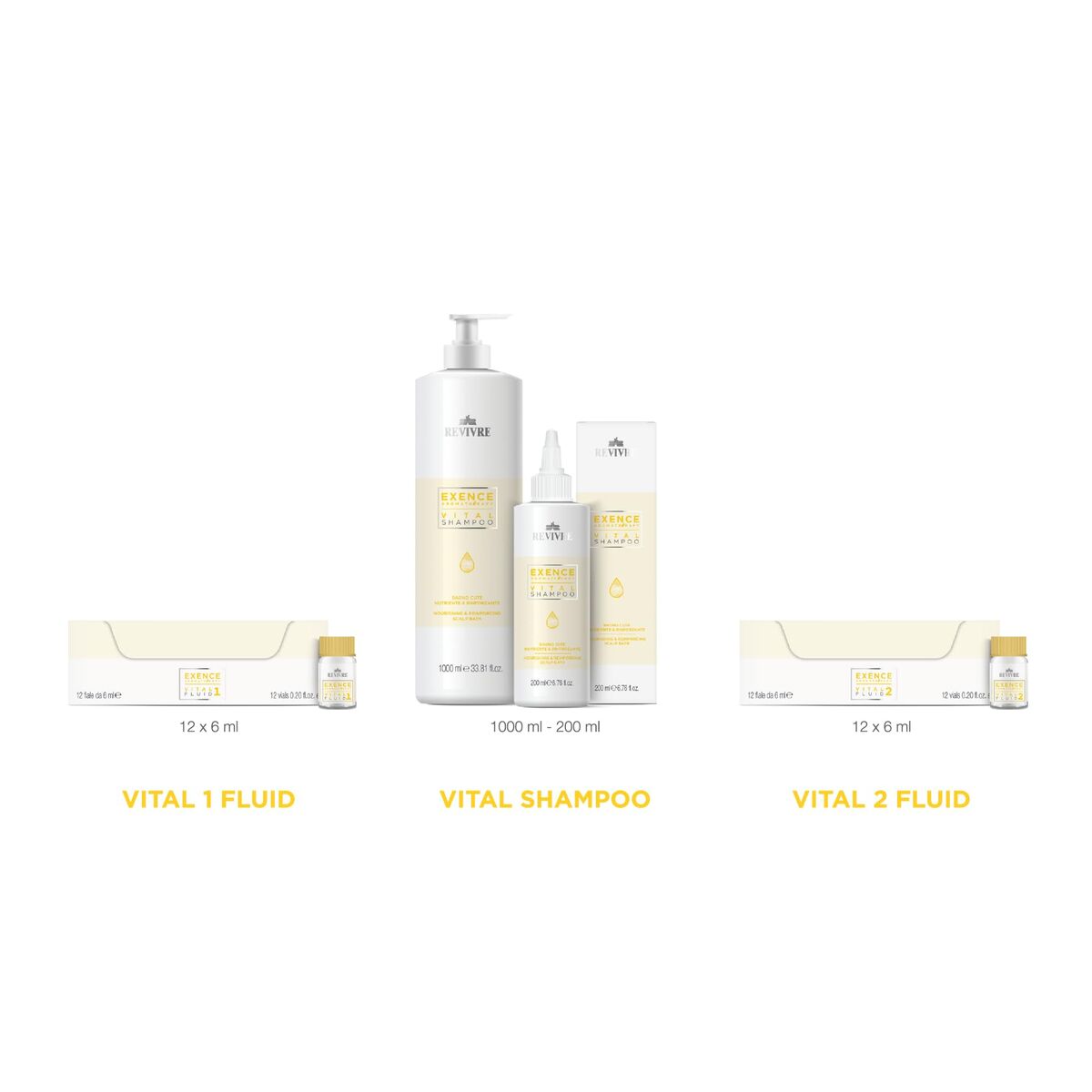 Shampoo Revivre EXENCE Vital 200 ml shampoo bottle