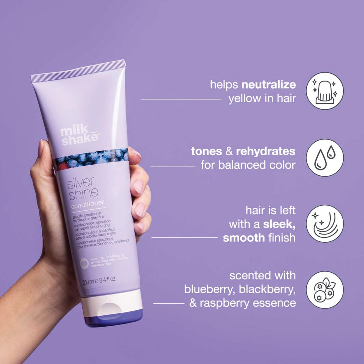 Conditioner for Blonde or Graying Hair Milk Shake conditioner bottle