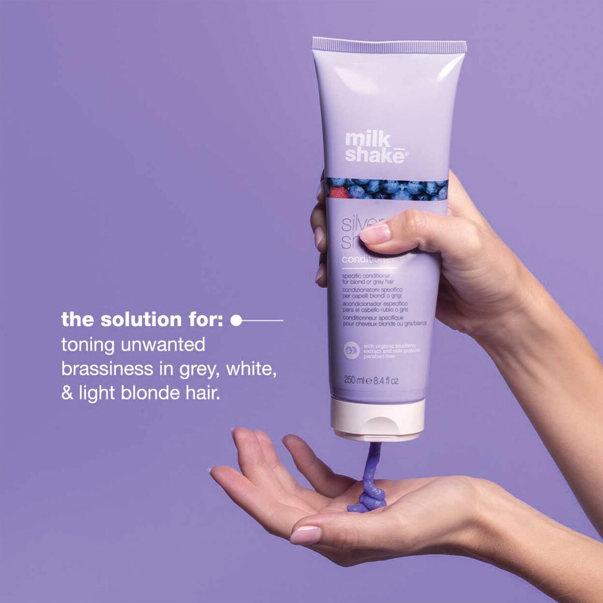 Conditioner for Blonde or Graying Hair Milk Shake conditioner bottle