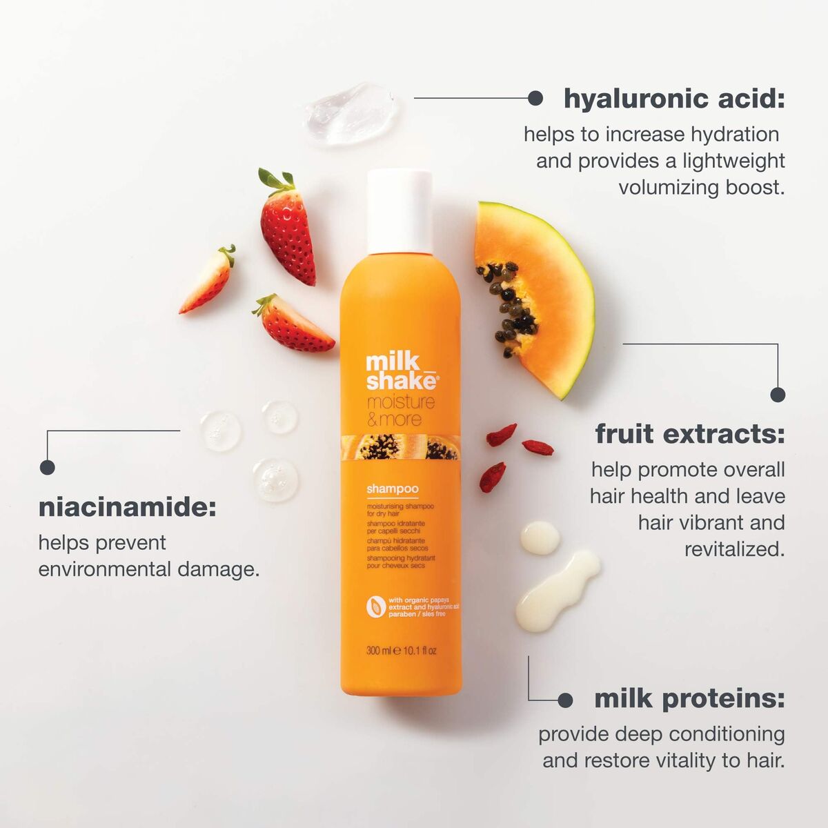 Shampoo Milk Shake Moisture & More 1 L for Women shampoo bottle