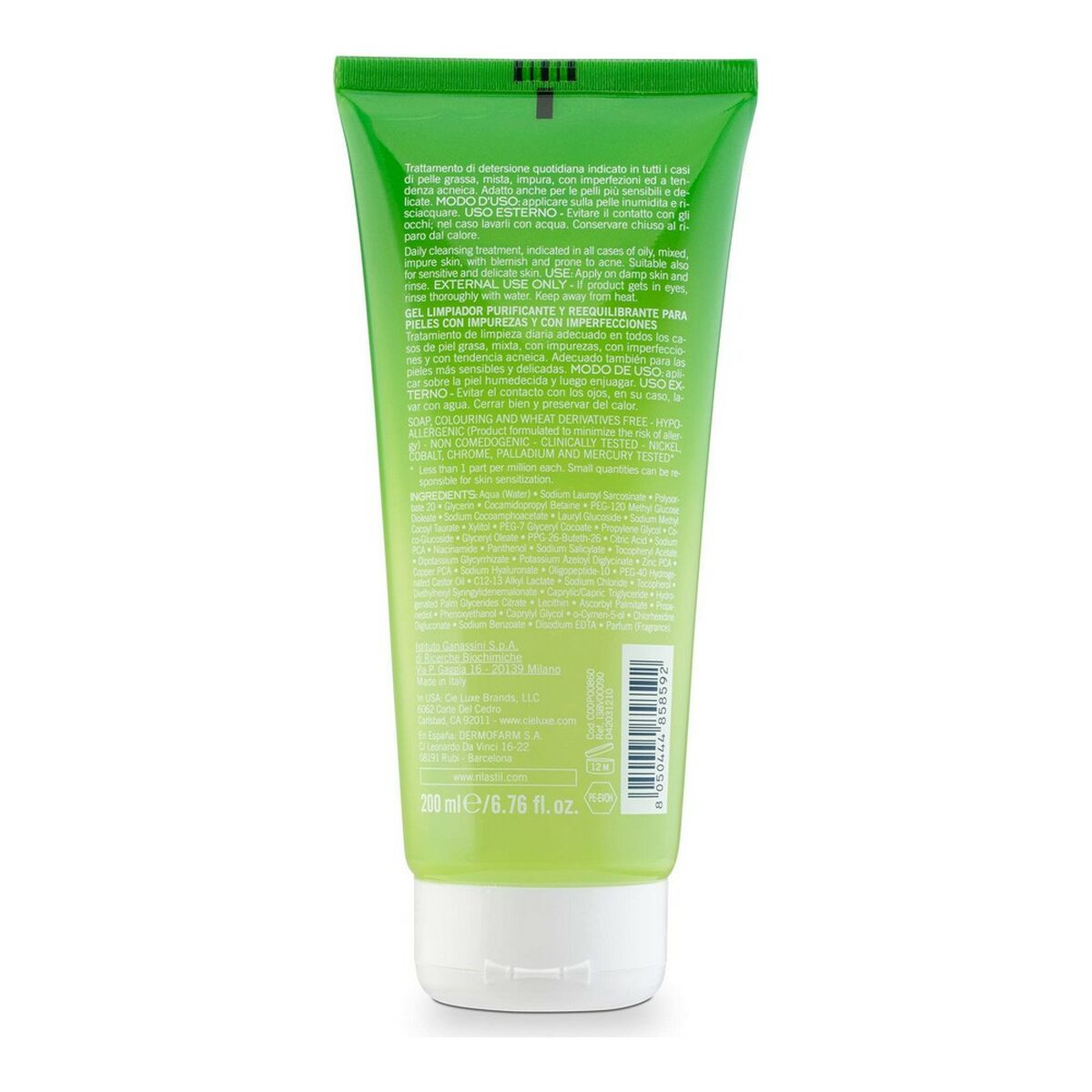Purifying Gel Cleanser Rilastil D42031210 200 ml for Women skincare packaging