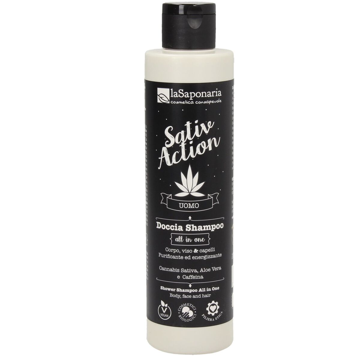 Shampoo La Saponaria 200 ml All-in-one for Men shampoo bottle