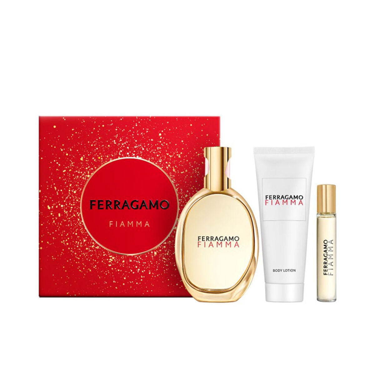 Women's Perfume Set Salvatore Ferragamo FIAMMA EDP 3 Pieces for Women bottle