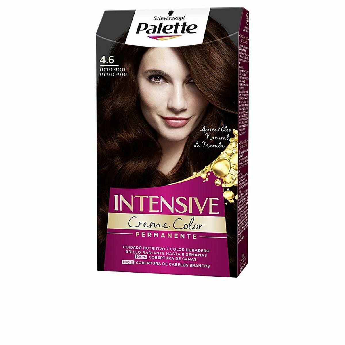 Permanent Dye Schwarzkopf PALETTE INTENSIVE Nº 4.6-Castano Marron (1 Unit) makeup packaging