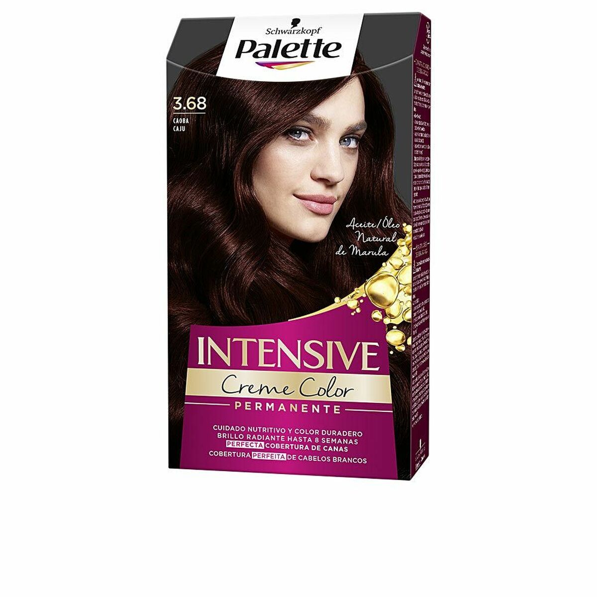 Permanent Dye Schwarzkopf Palette Intensive Nº 3.68-Caoba (1 Unit) for Women makeup packaging
