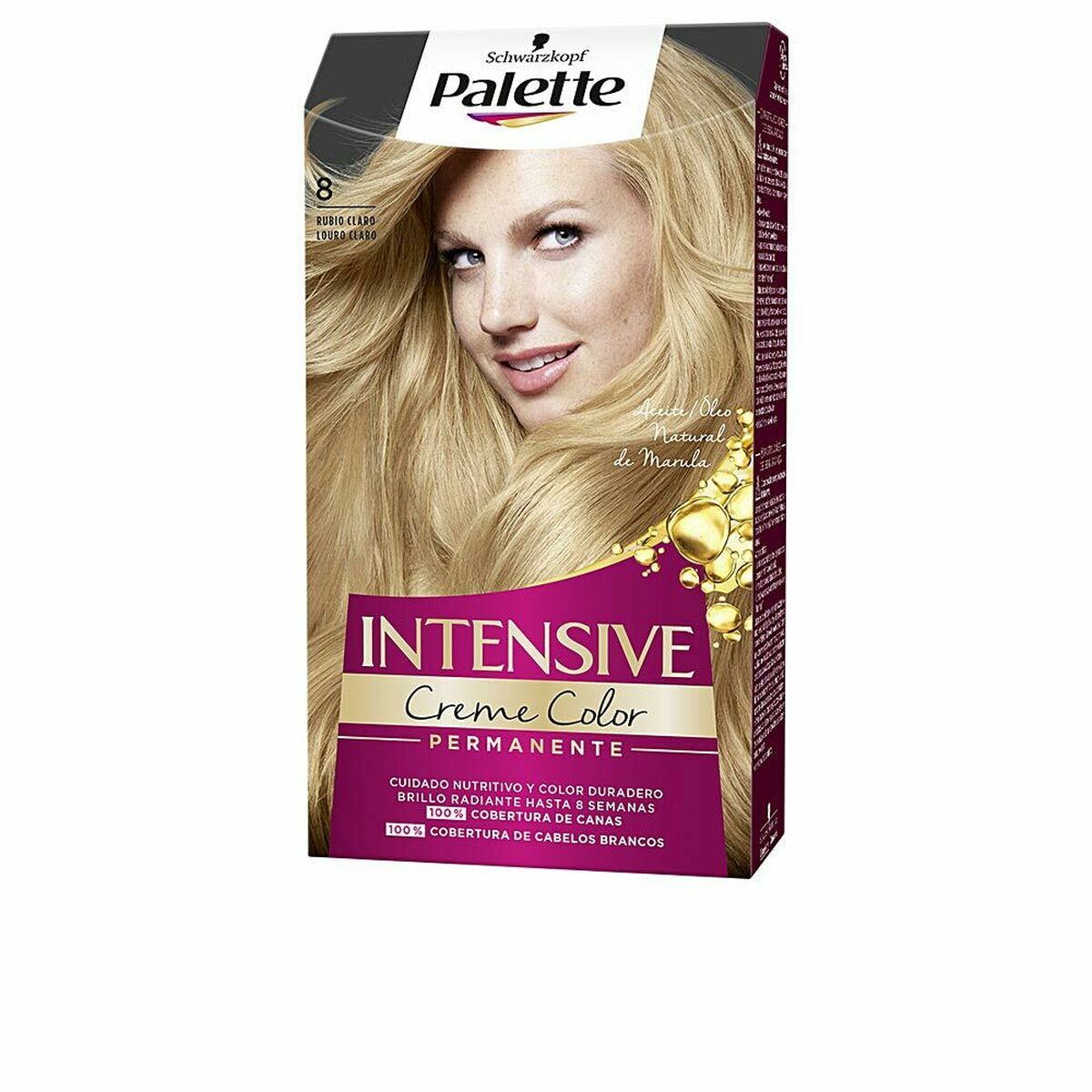 Permanent Dye Schwarzkopf PALETTE INTENSIVE Nº 8-Rubio Claro (1 Unit) makeup packaging