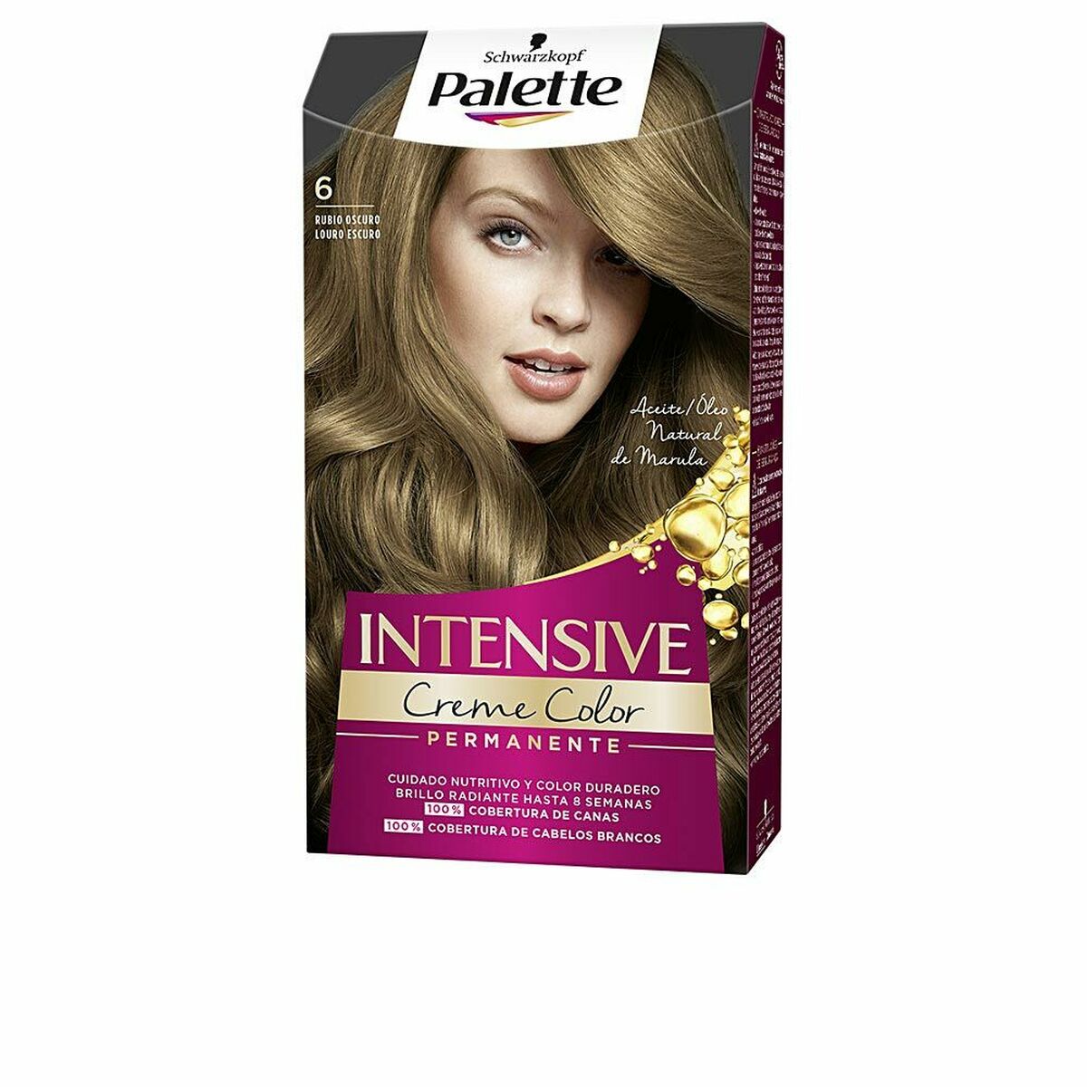 Permanent Dye Schwarzkopf Palette Intensive Nº 6-Rubio Oscuro (1 Unit) for Women makeup packaging