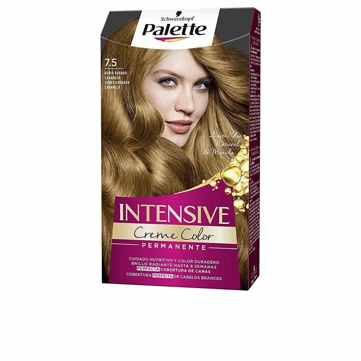 Permanent Dye Schwarzkopf Nº 7.5-Rubio Dorado Caramelo (1 Unit) for Women product packaging