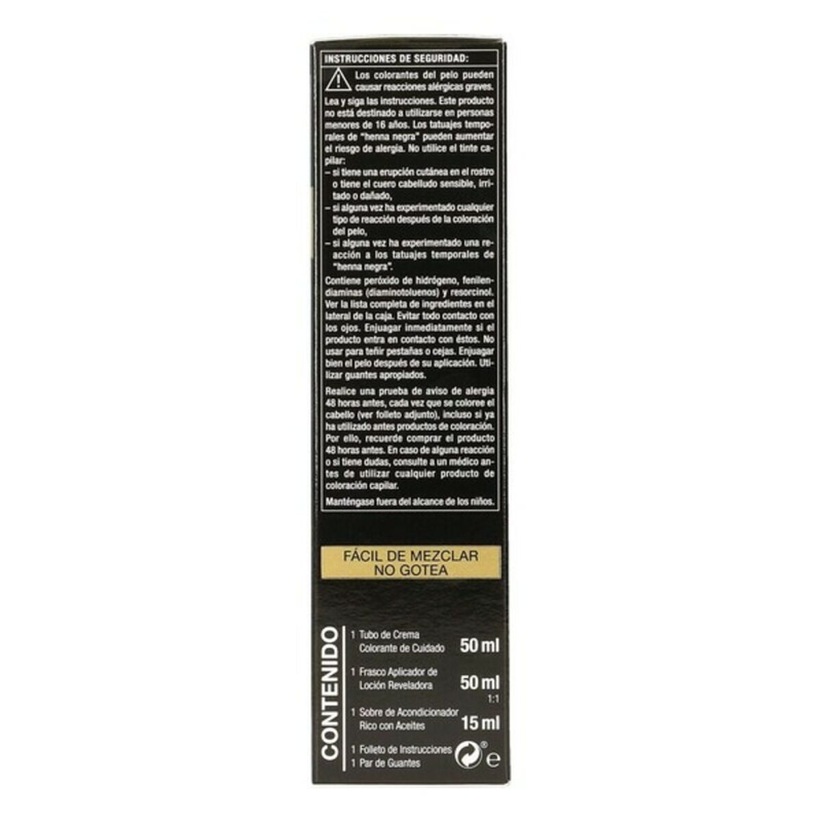 Permanent Dye Syoss Olio Intense Black Intense Nº 1,10 Platinum Blonde Nº 1.10-Negro Intenso for Women product packaging