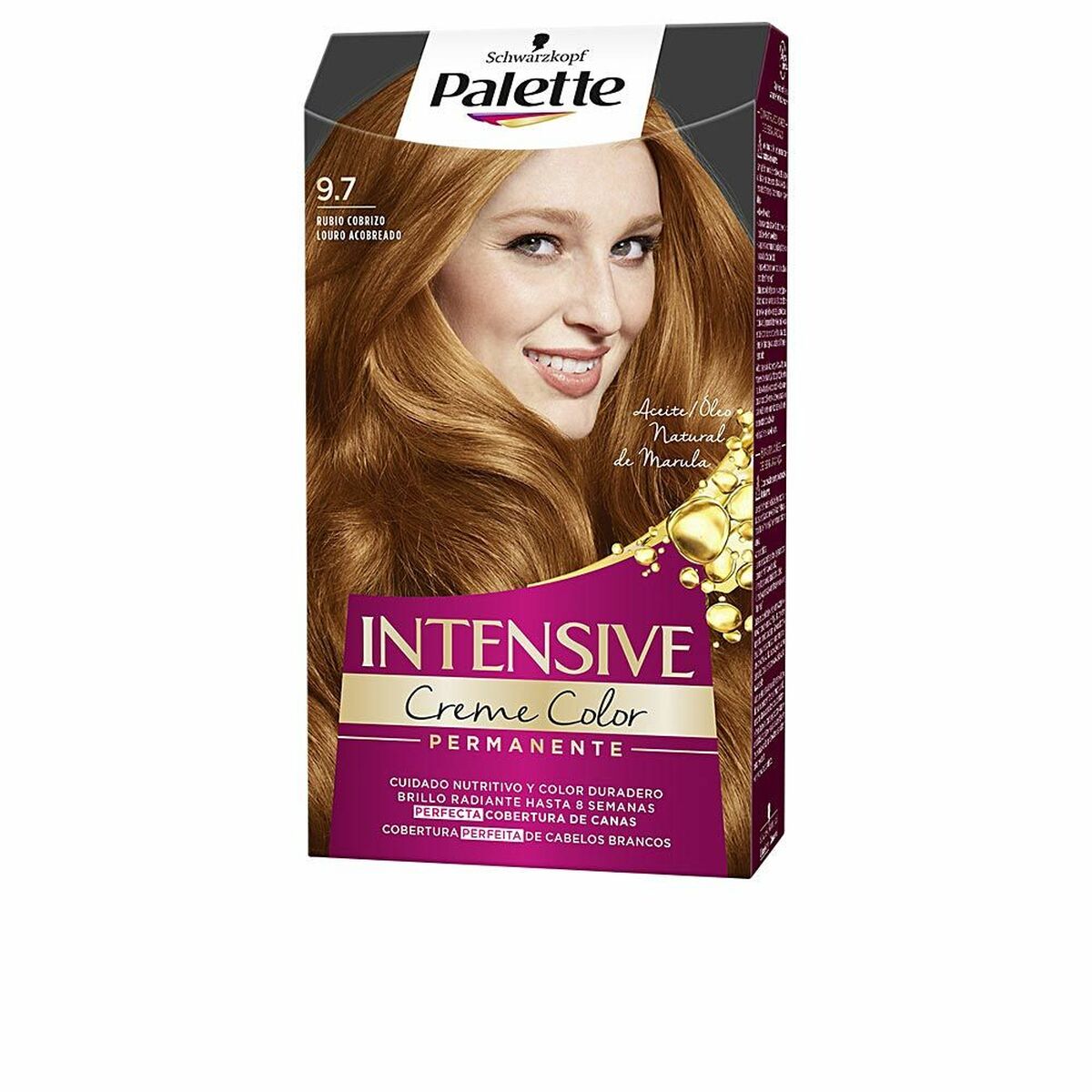 Permanent Dye Schwarzkopf Palette Intensive Nº 9.7-Rubio Cobrizo (1 Unit) for Women makeup packaging