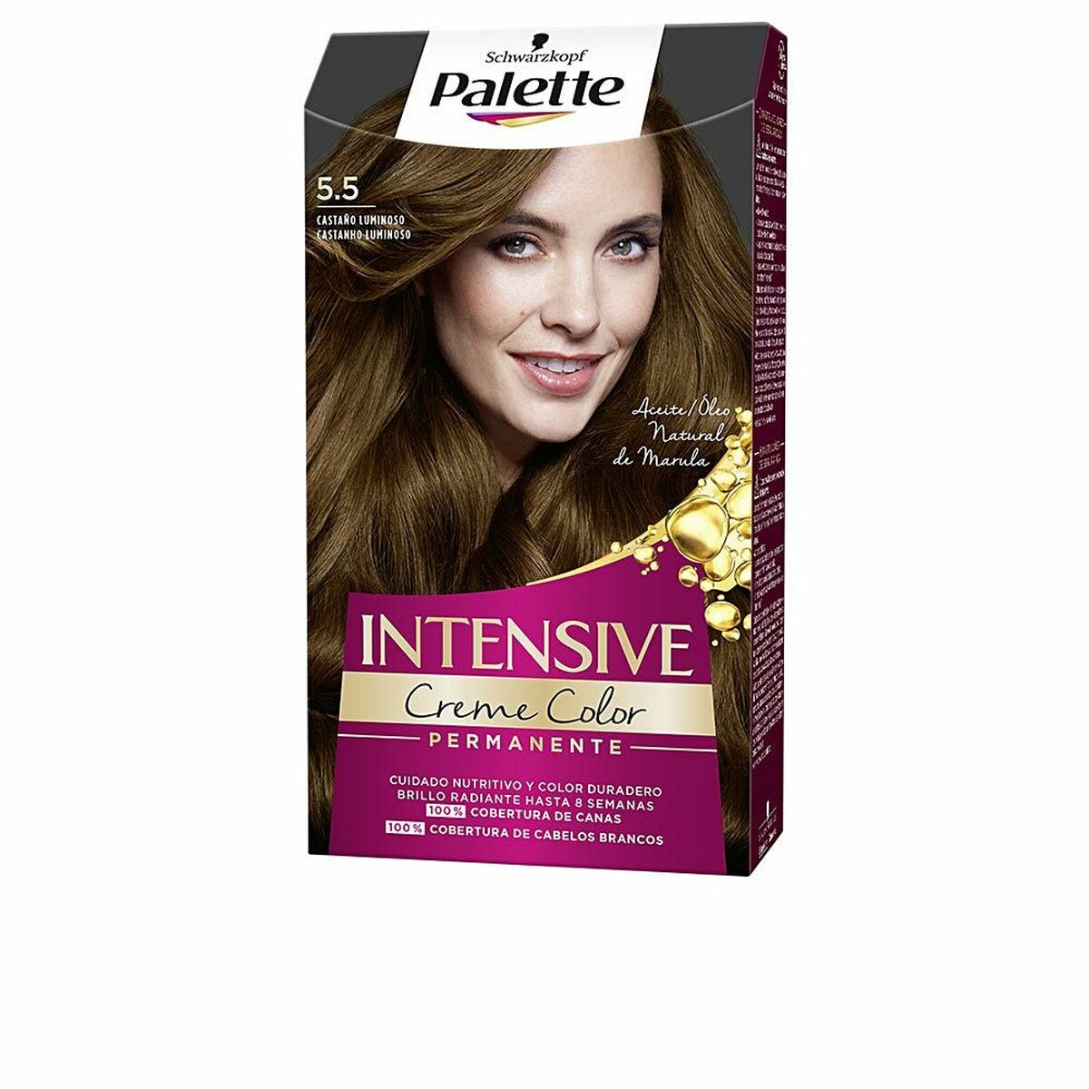 Permanent Dye Schwarzkopf Palette Intensive Nº 5.5-Castano Luminoso (1 Unit) makeup packaging