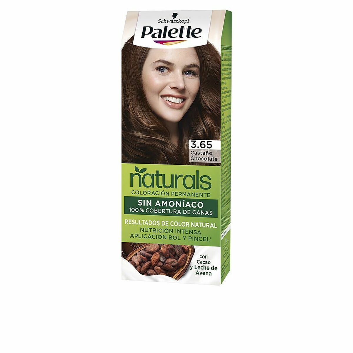 Permanent Dye Schwarzkopf Palette Natural Nº 3.65 Nº 3.65-Castano Chocolate (1 Unit) for Women makeup packaging