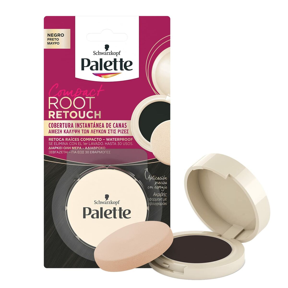 Roots Concealer Schwarzkopf Root Retouch Black 3 g Compact makeup packaging