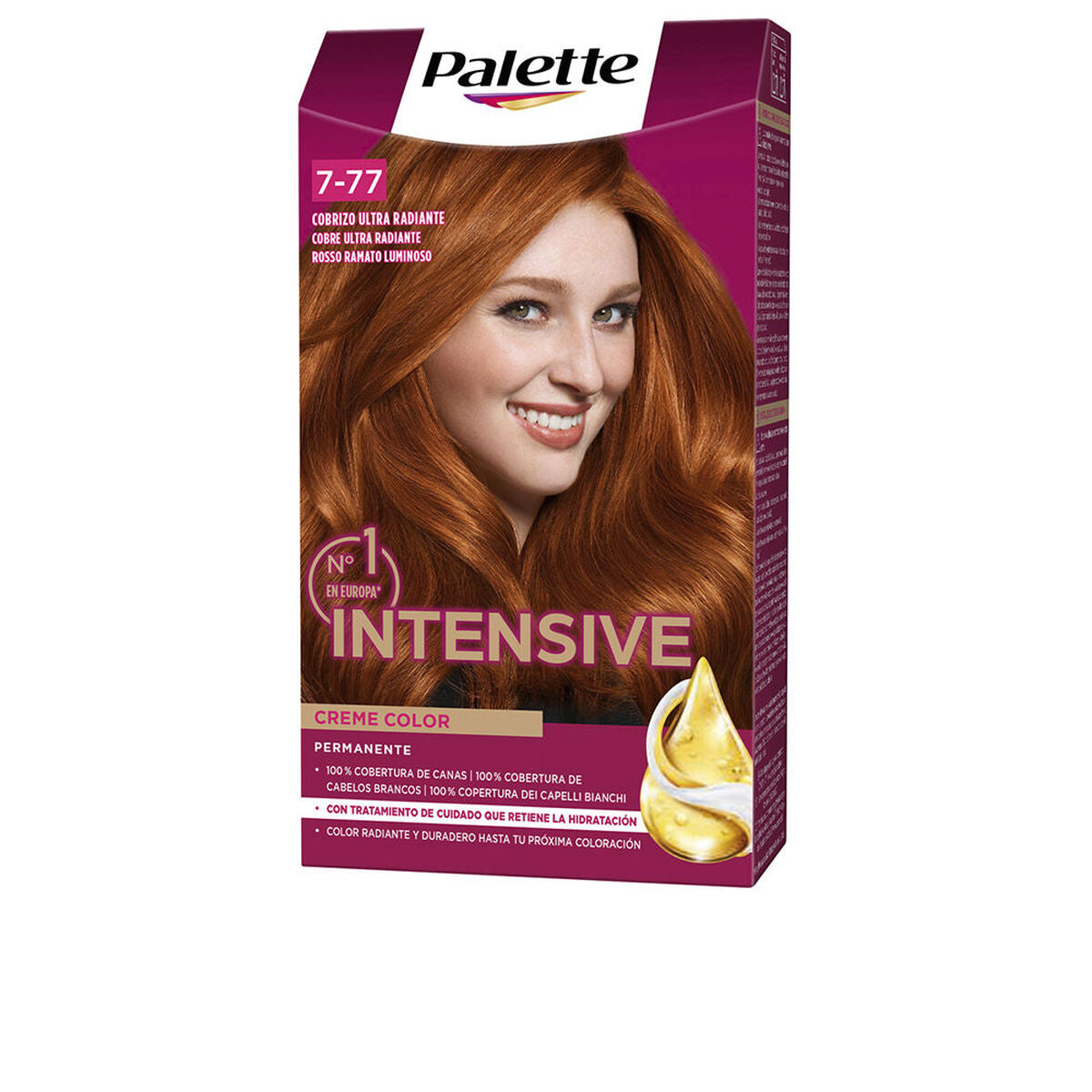 Permanent Dye Schwarzkopf PALETTE INTENSIVE Nº 7.77-COBRIZO ULTRA RADIANTE for Women makeup packaging