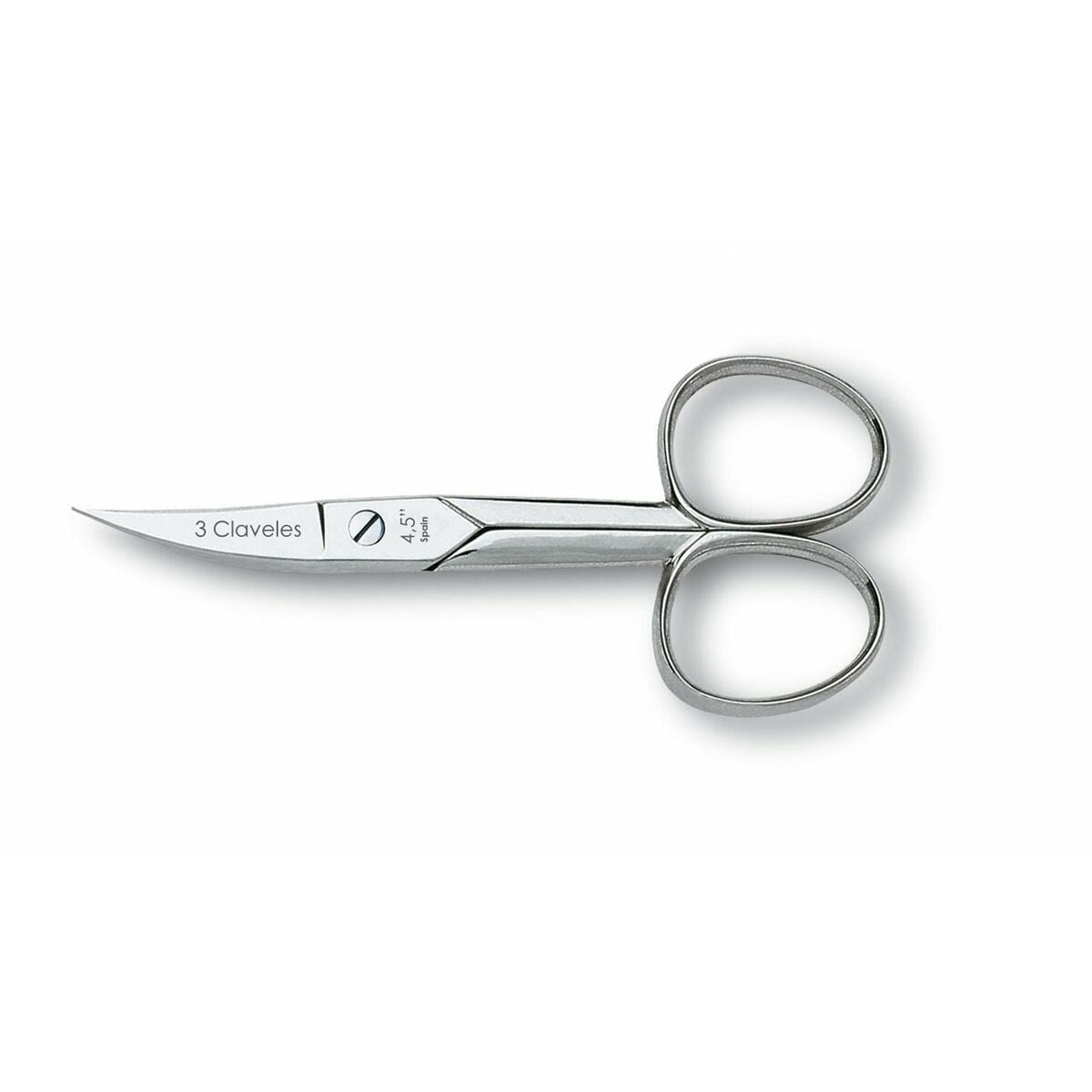 Nail Scissors 3 Claveles Carbon steel Curved 4,5" Curve product packaging