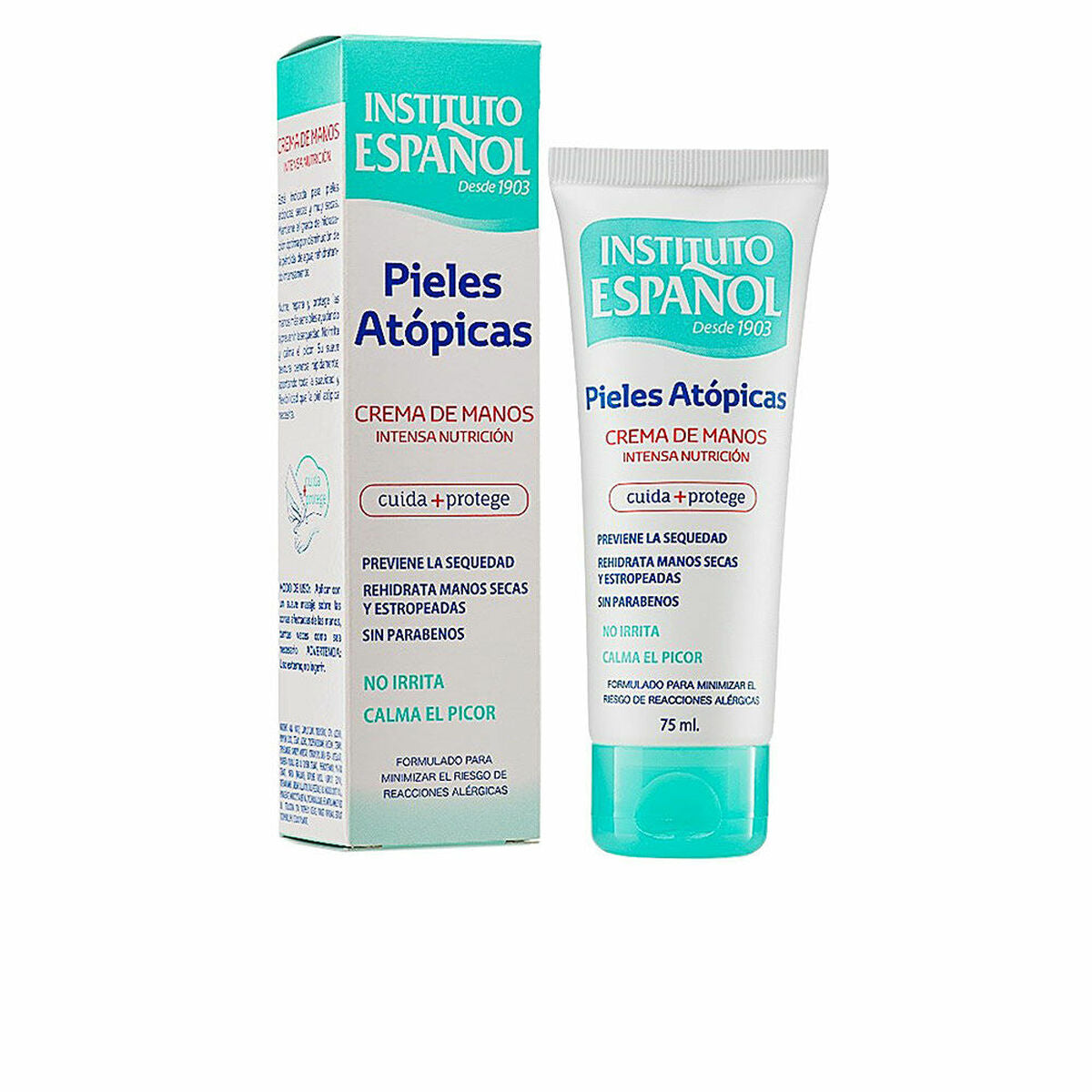 Hand Cream Instituto Español 30 ml 75 ml Atopic Skin (30 Units) skincare packaging